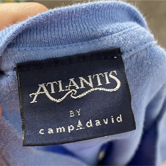 ⭐ 3/$15 Atlantis By Camp David Blue Paradise Island Floral Graphic Tee L - Picture 6 of 7